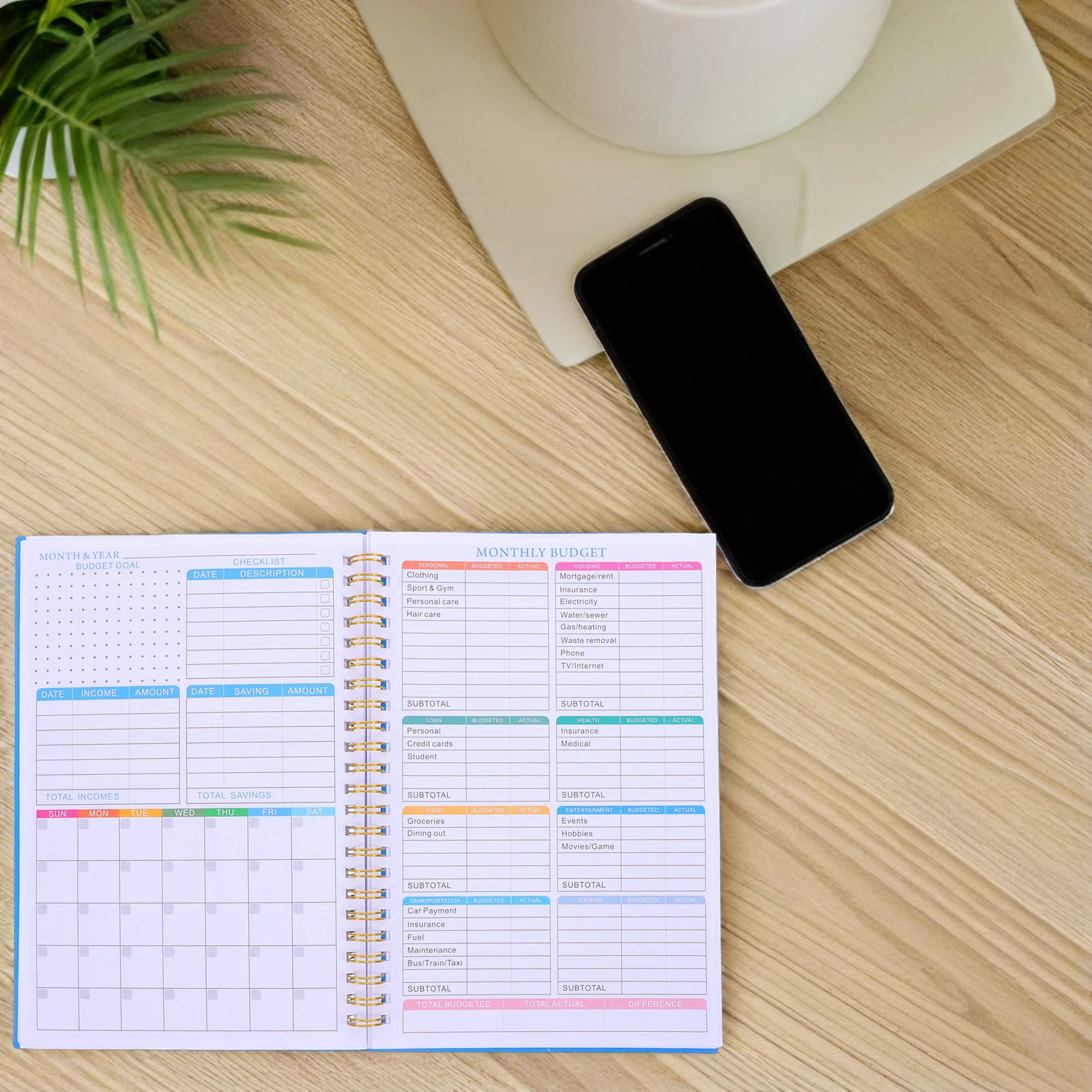 

A5 Budget Book Planner Notebook Expense Tracker Daily Household Recording Portable Sturdy Cover Financial Management