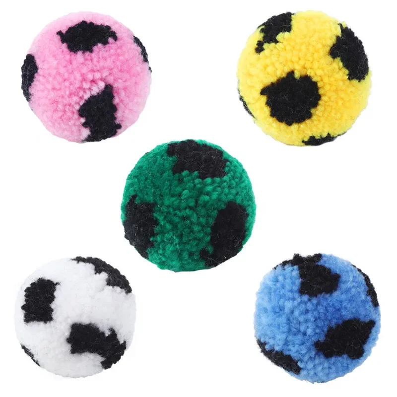 New Plush Silent Cat Toy, Soccer, Yarn, Teasing Cat Toy, Cashmere Ball, Pet Toy Ball