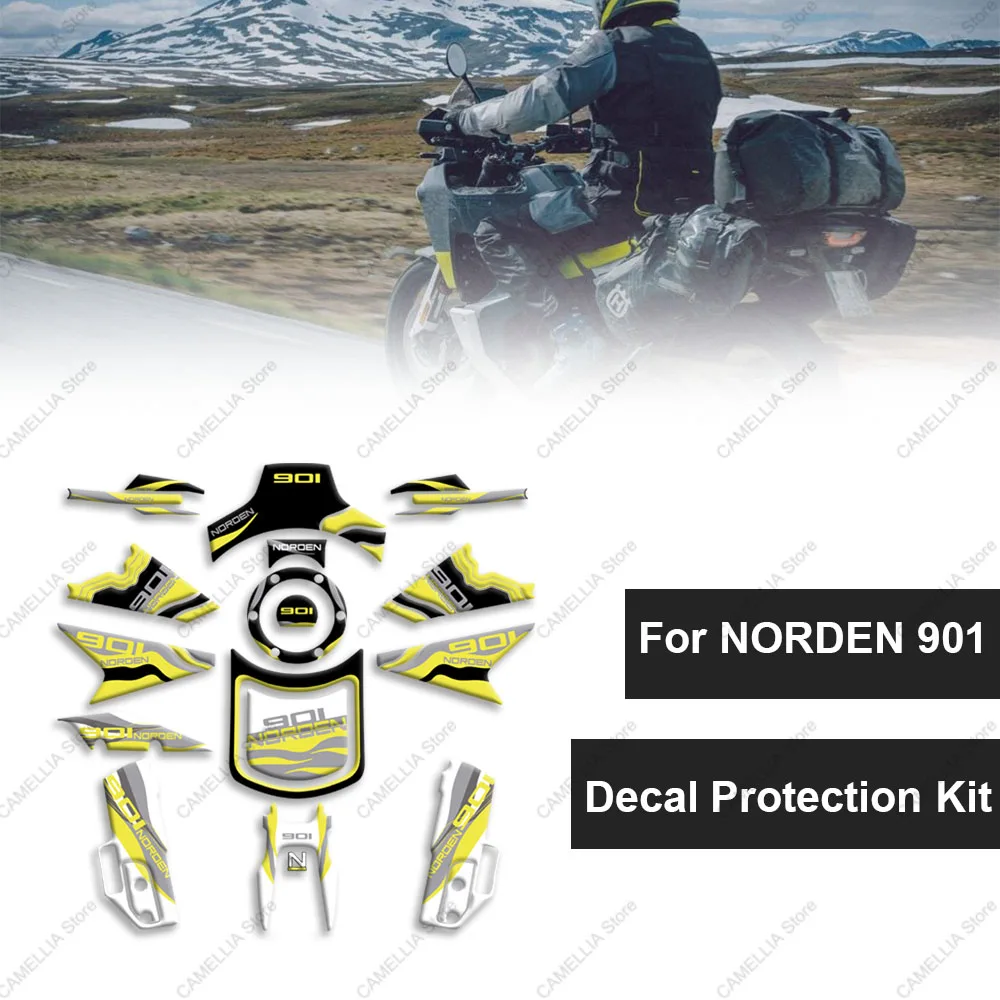 

Motorcycle Sticker Set New 3D Epoxy Resin Waterproof Motorcycle Fuel Tank Floor Protection Sticker for Husqvarna Norden 901 2024