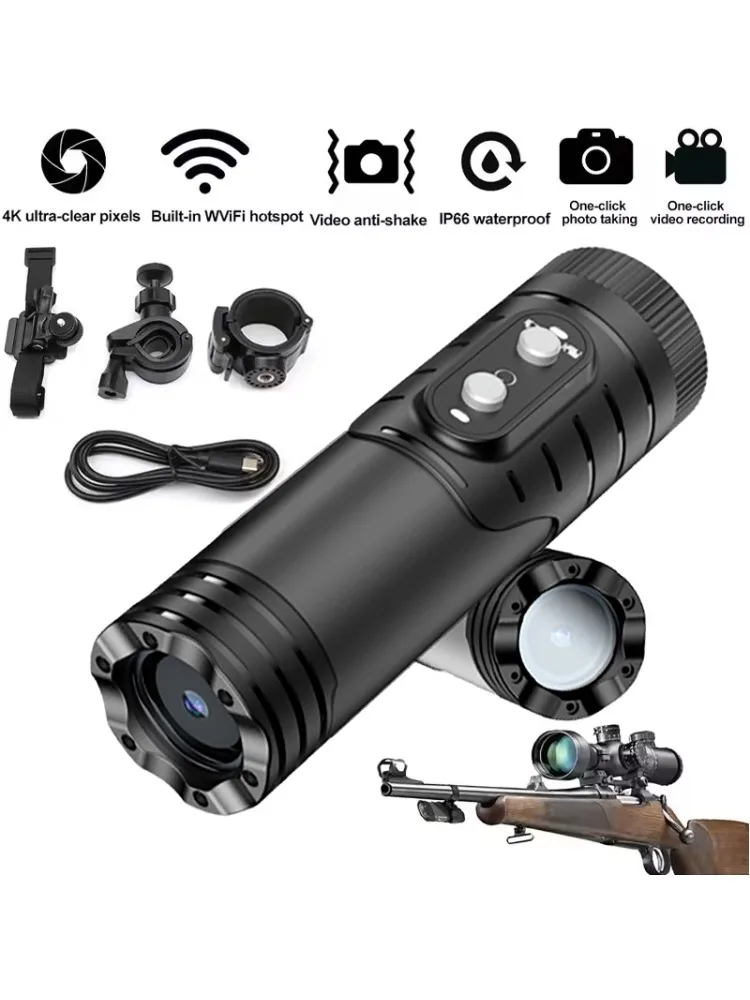 4K Mini Sport DV Action Sport caméra lampe de poche casque Full HD 1080P vidéo Bodycam idéal pour vélo, Cycle, moto caméscope