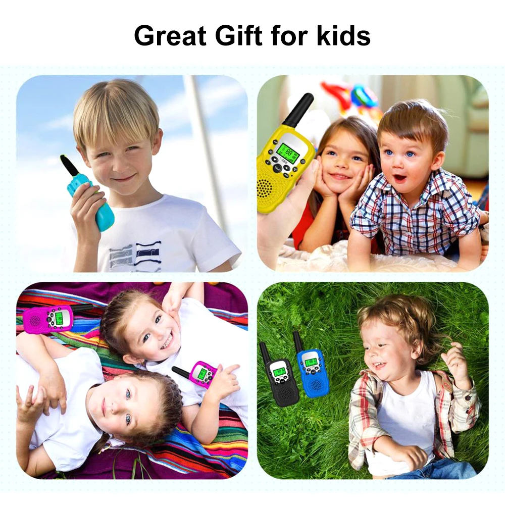 2PCS Mini Kids Walkie Talkie Celular Handheld Transceiver Highlight Phone Radio Interphone with LED Lamp for Children Gifts