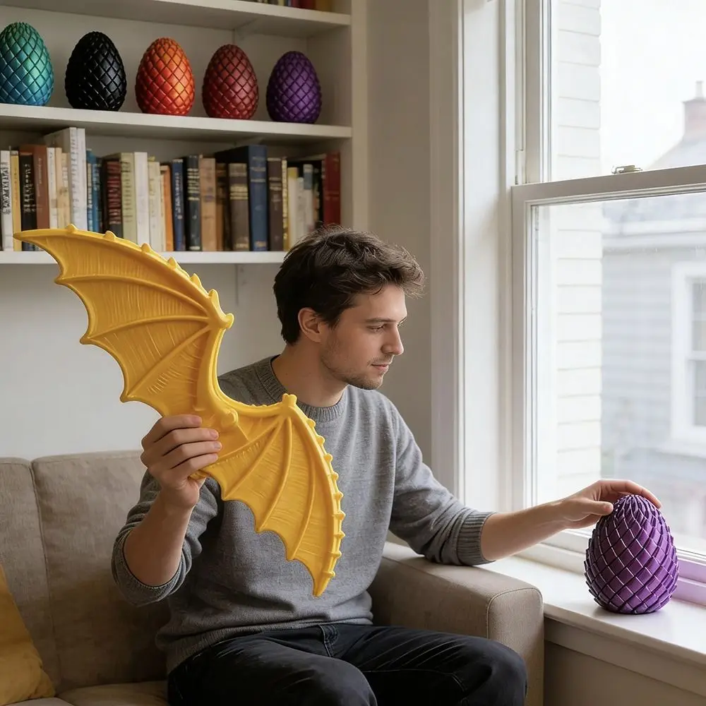 

Creative 3D Printed Twisty Fidget Dragon Egg Spiral Stress Relief Slippery Egg Fidget Rotating Easter Dragon Eggs for Adults&