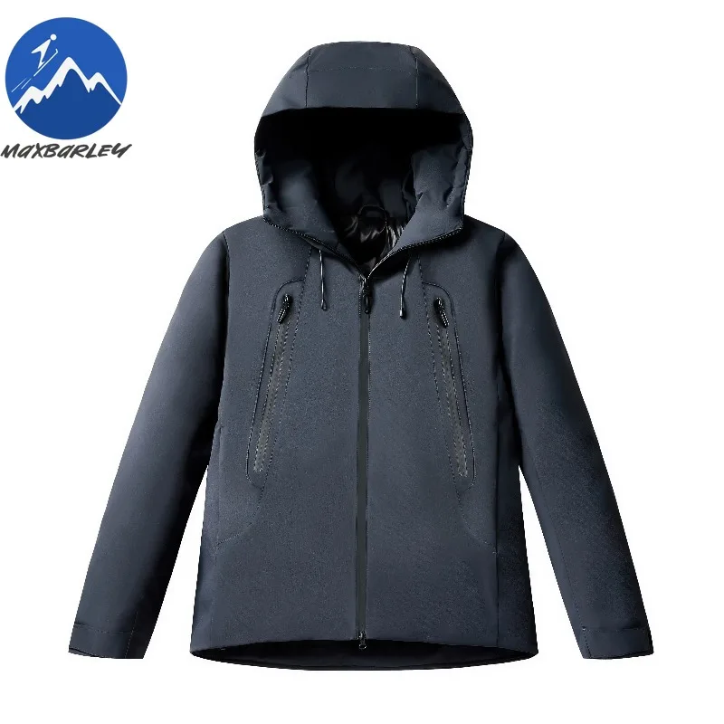 

Winter Padded Jacket Mens Trendy Hooded Wilderness Hiking Windproof Durable Quilted Jackets Casual Camping Cold Resistant Parka