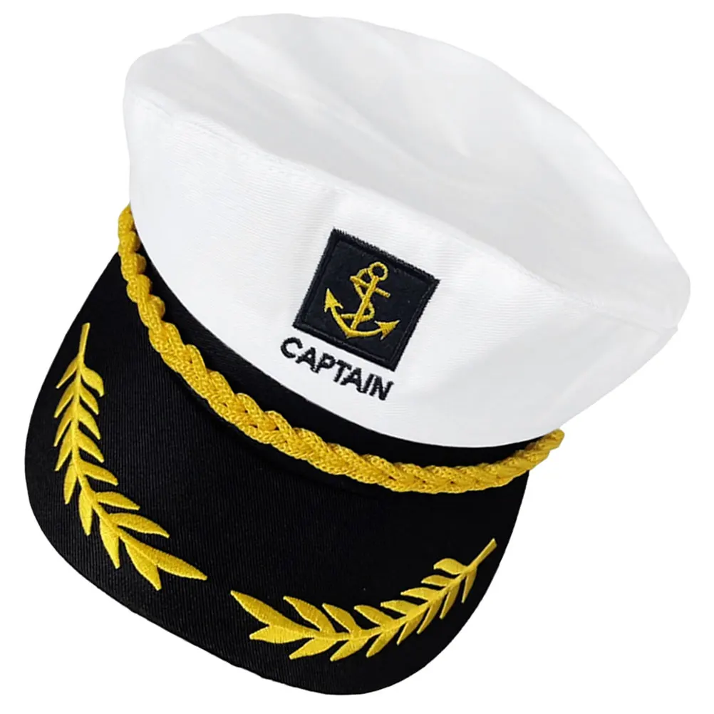 

Navy Captain Hat Kids Adjustable Size Lightweight Cotton Polyester Sailor Hats Stylish Design Comfortable Material