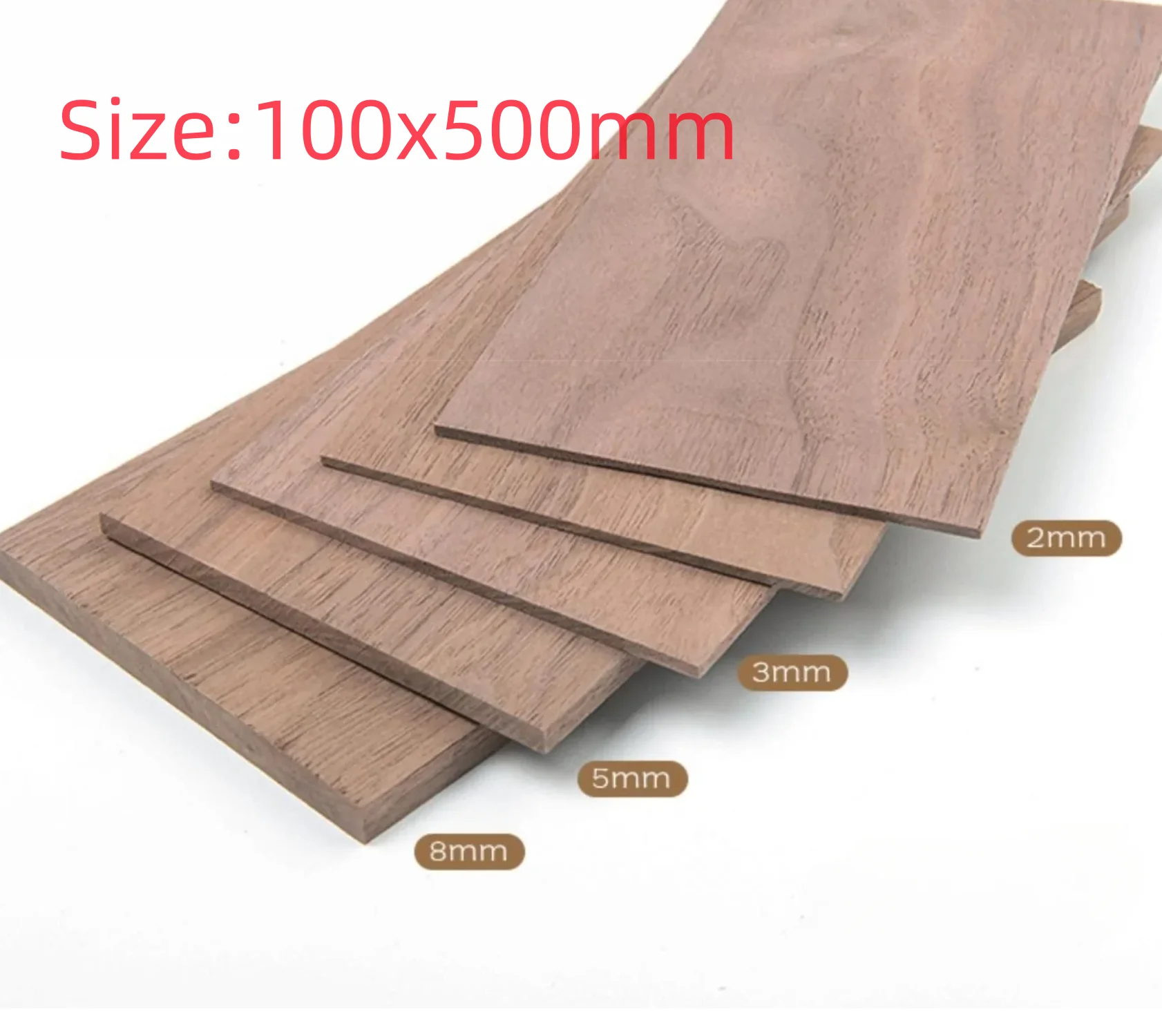 Length:500mm Width:100mm Thick:1-10mm Black walnut veneer Polished Walnut DIY Handmade Wood Slices