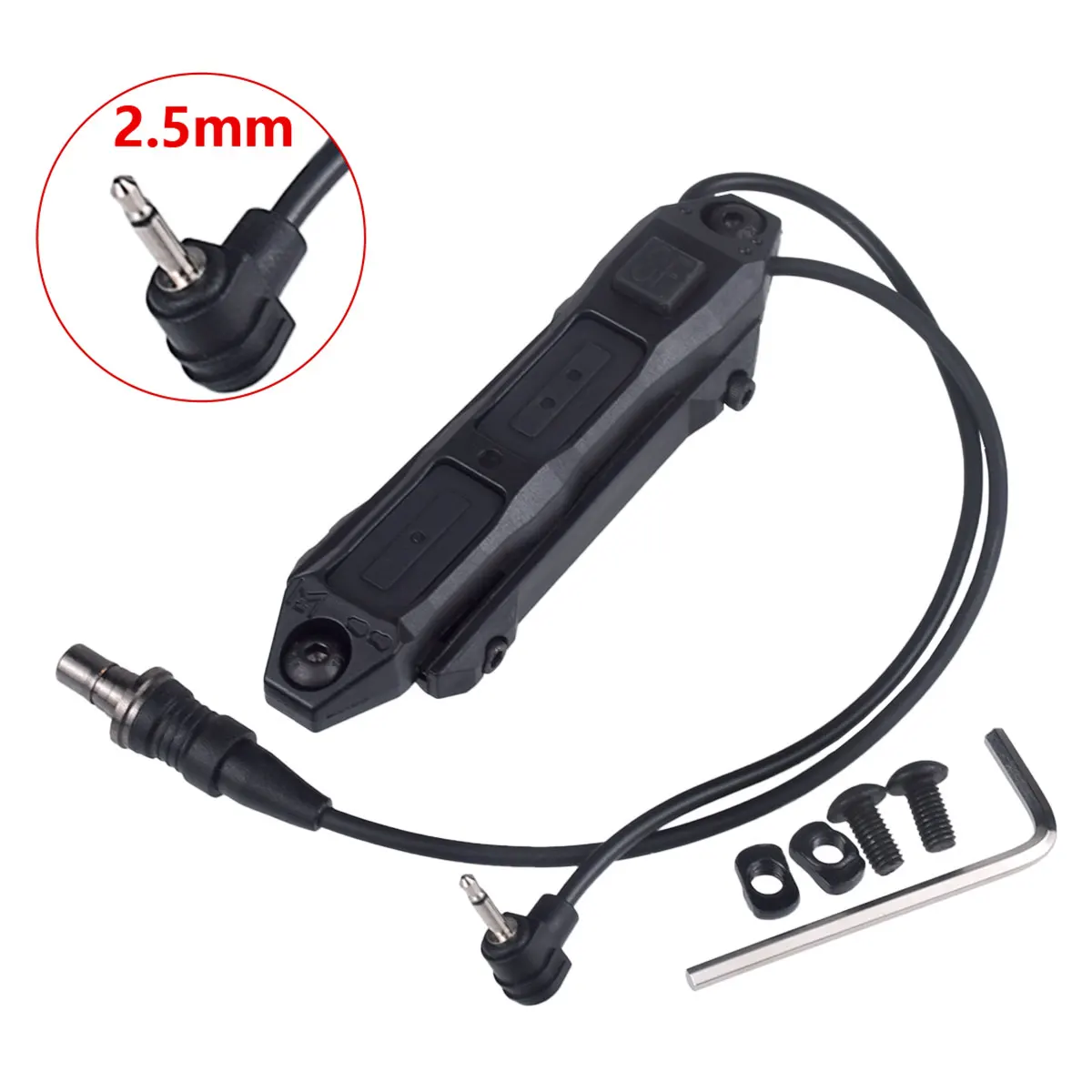 Tactical Mlok Keymod DBAL A2 PEQ 15 NGAL MAWL Flashlight Weapon Scout Light Boost remote dual function switch 2.5mm/SF plug