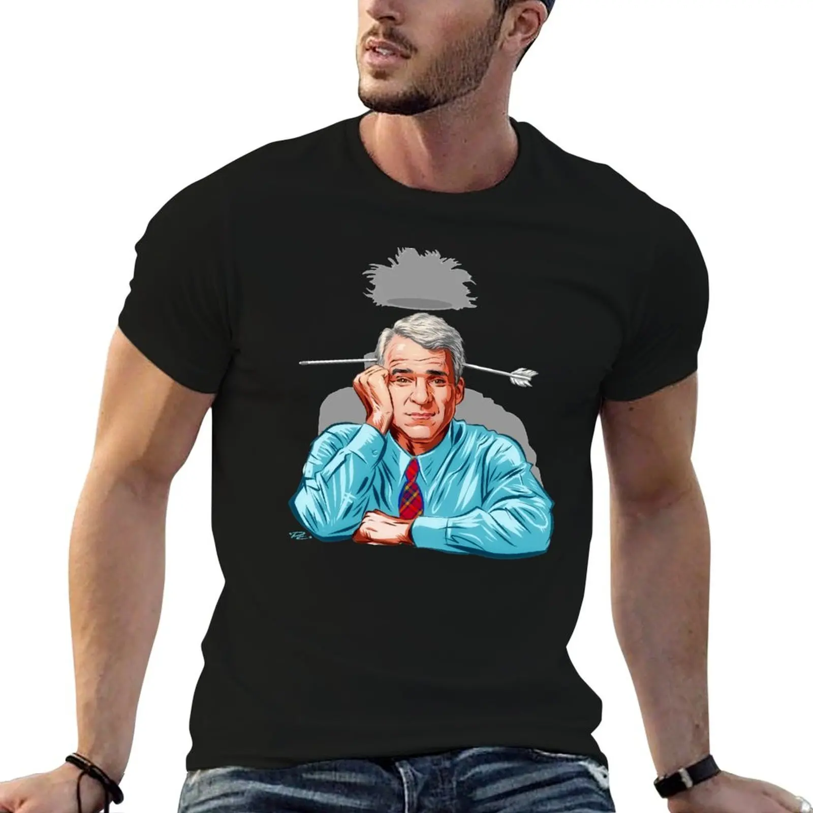

Steve Martin - An illustration by Paul Cemmick T-Shirt t shirts for man cotton soft t shirt custom print T-Shirt