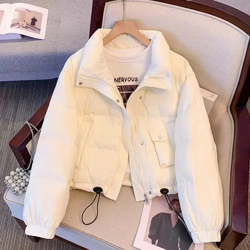 ﻿ Lady Short Down Cotton Jacket 2024 Winter New Fashion Loose Fitting European style Thick And Warm Bread Jacket Padded Parkas X