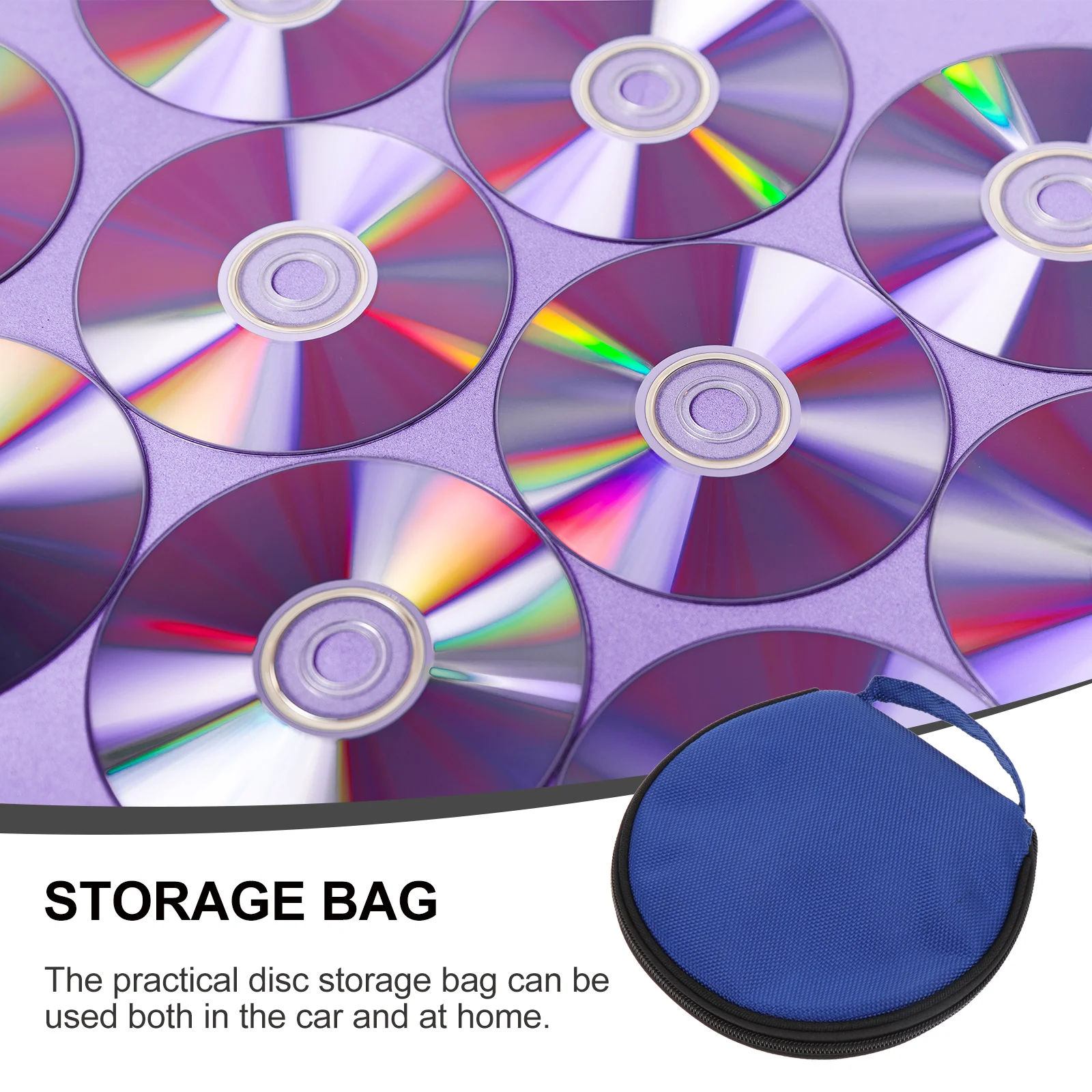 Bolsa organizadora de CD para coche, bolsa de almacenamiento de DVD, soporte de disco, estuche grande con cremallera, 20 unidades