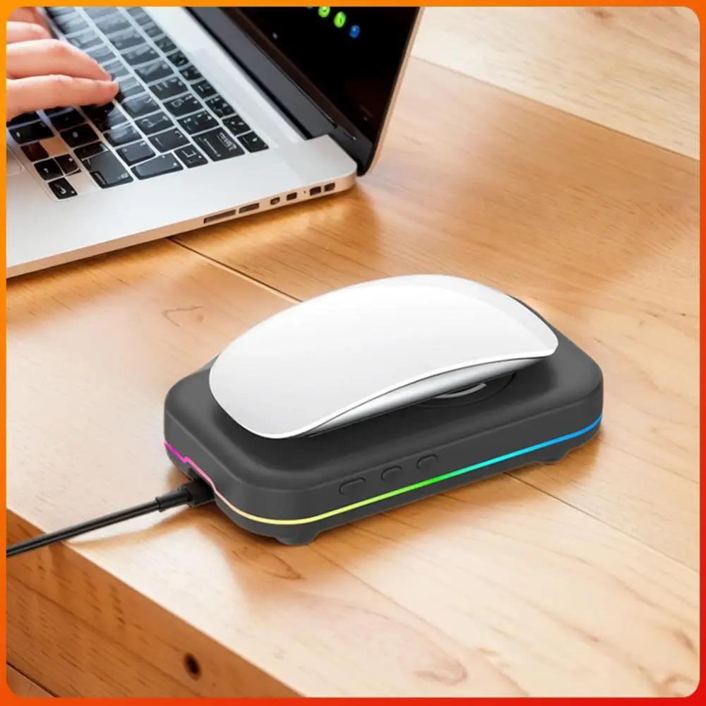 Undetectable Mouse Mover Jiggler 4 Modes Mouse Wiggler with Adjustable Interval Timer ON/Off Switch RGB Lights Keeps PC Active