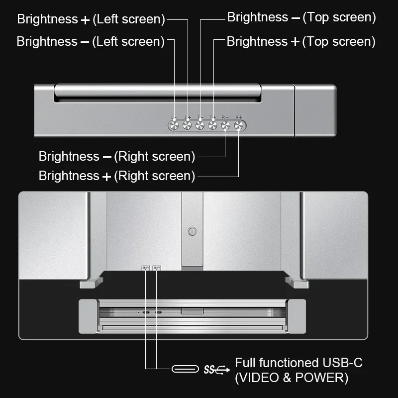 2024 new fhd 15.6 inch dual screen extender lcd  computer display portable foldable laptop smart gaming triple