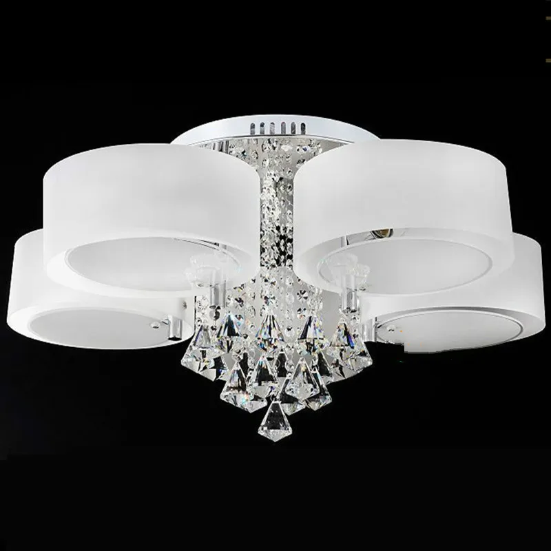 

Modern Lustre Crystal Dimmable Led Chandeliers Lighting Luminaria Acrylic Ring Dining Room Ceiling Chandelier Lights Fixture