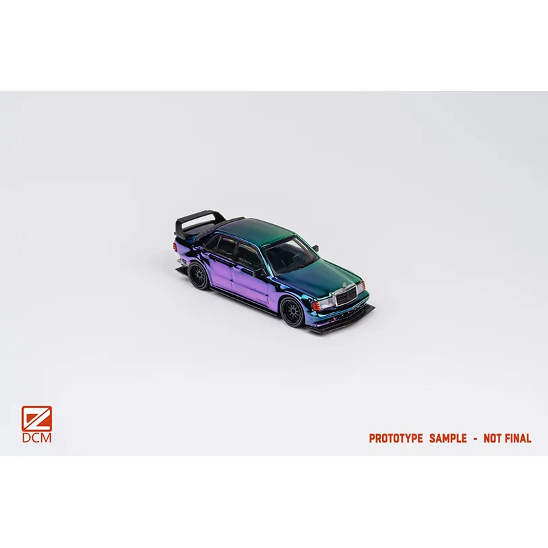 DCM In Stock 1:64 190E EVO II Modified Electroplated PURPLE Green Diecast Diorama Car Model Collection Miniature Toys