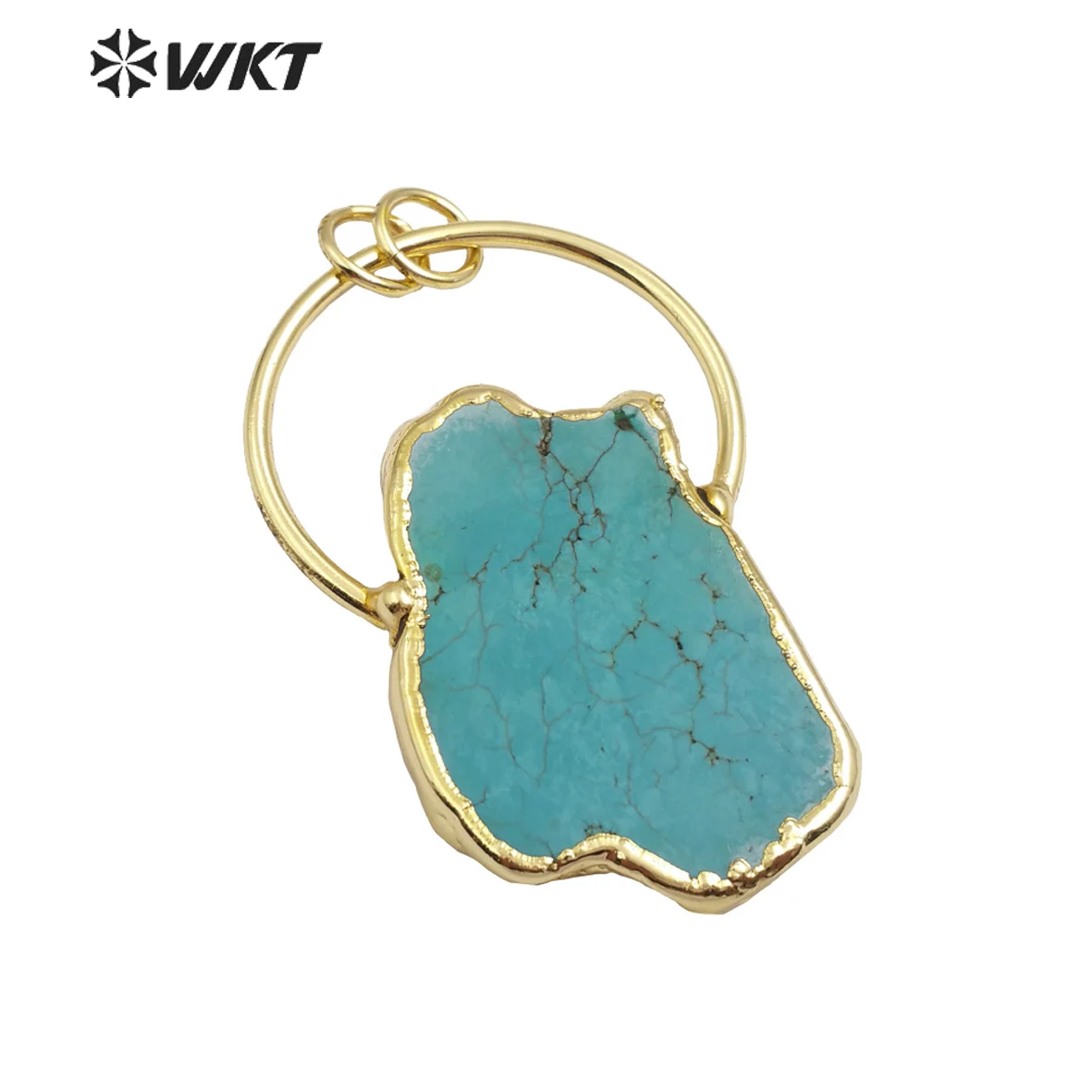 WT-P1372 Wholesale Custom Natural Turquoise Pendant With Cute Unique Pendant For Lady Decorate Jewerly