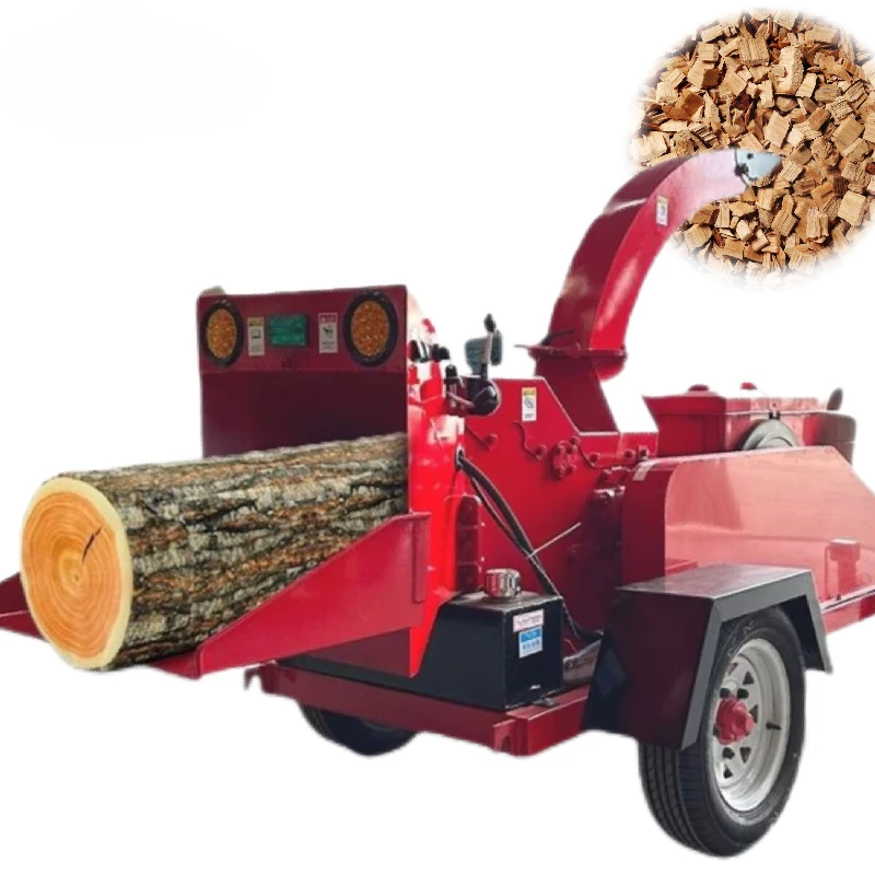 Truyeuse à bois à alimentation Diesel ou électrique, processeur de bois de chauffage, broyeur forestier, trémie à bois auto-alimentée