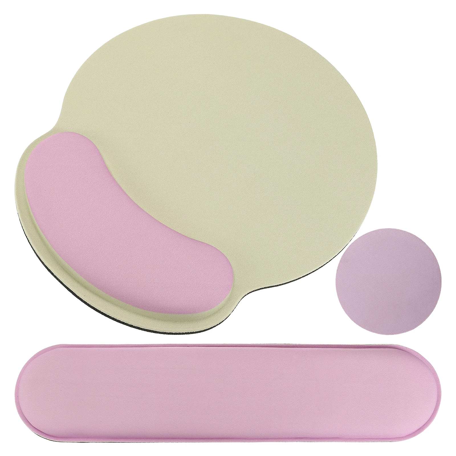 1Set Ergonomic Wrist Rest Set Memory Foam Mouse Pad and Keyboard Wrist Rest Support Hand Waterproof Cup Pad Non-slip for Office