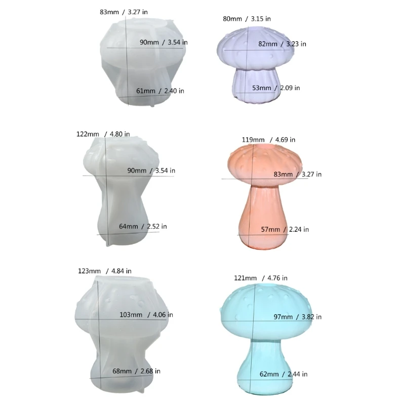 Soft Silicone Mushroom Molds for Candle Making and Art Supplies Projects