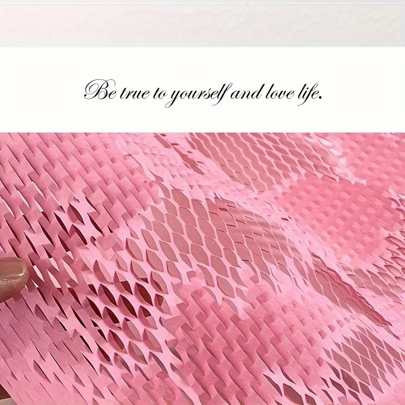 Pink Honeycomb Cushion Wrapping Paper For Protecting Fragile Items, Honeycomb Packaging Paper, Transportation Protection