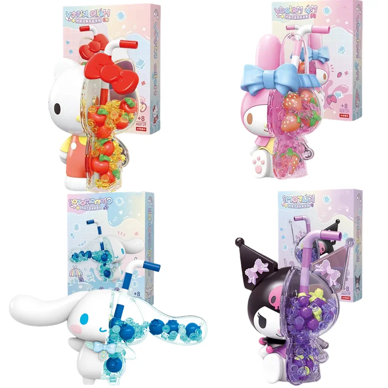 サンリオビルディングブロックハローキティマイメロディシナモロールクロミアクション置物モデルパズル組立おもちゃ子供の誕生日プレゼント