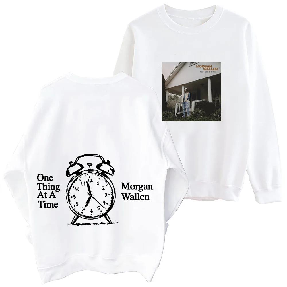 2024 One Thing At A Time Morgan Wallen O-Neck Spring and Autumn Clothing  Hoodies Printing Unisex  Long Sleeve