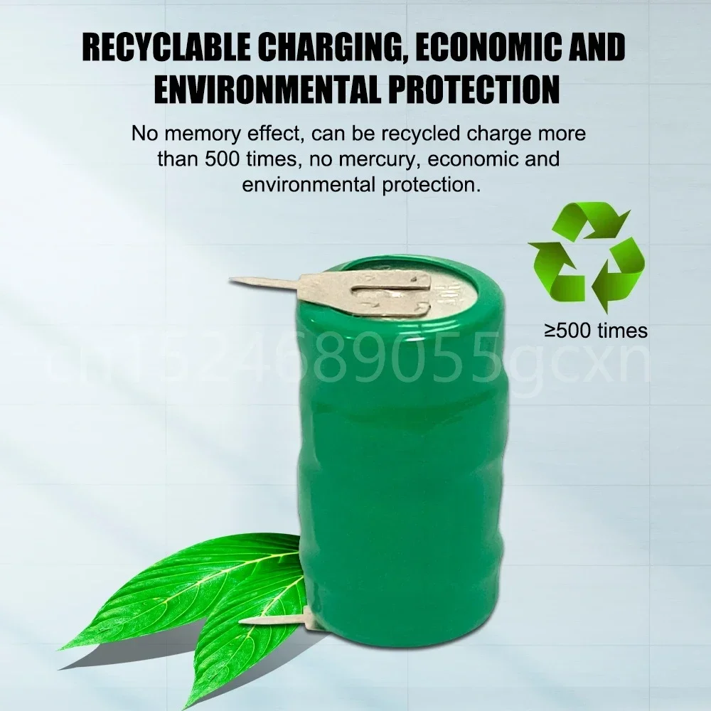 4.8V 40mAh Ni-MH Rechargeable Battery with Solder Pins for PLC Data Backup Power LED Light Pet Collars Counter Button Coin Cell