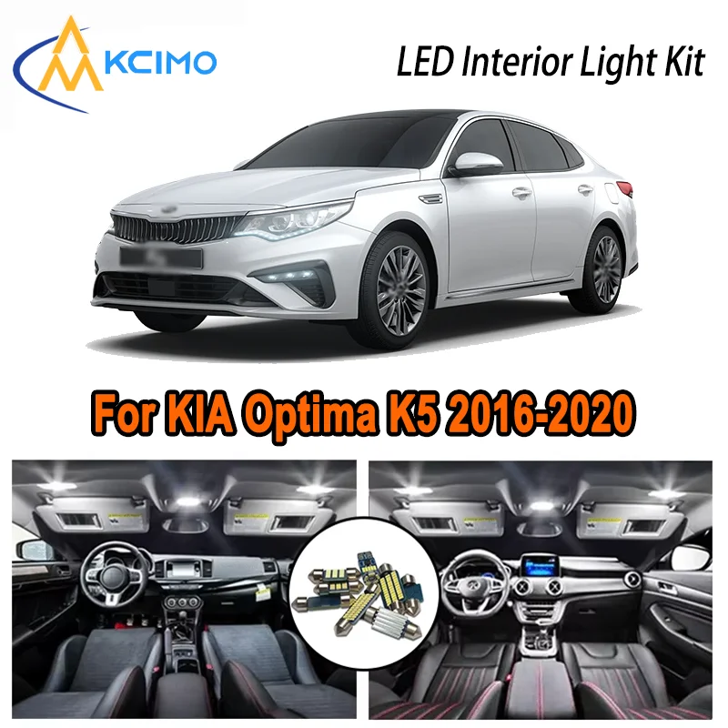 

For KIA Optima K5 2016-2020 2016 2017 2018 2019 2020 LED Interior Dome Map Trunk Light Kit Car Led Lamps Canbus No Error