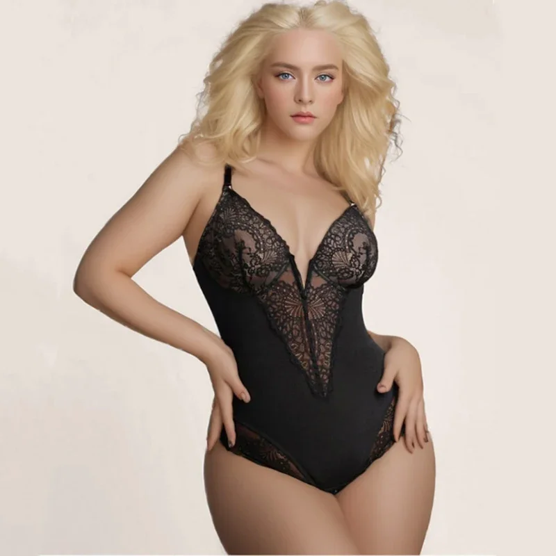 ผู้หญิง Shapewear Body Shaping ชุดชั้นในเซ็กซี่สะโพกยกรัดตัว Tummy ควบคุมหน้าท้องกระชับยืดหยุ่น One-piece Lace