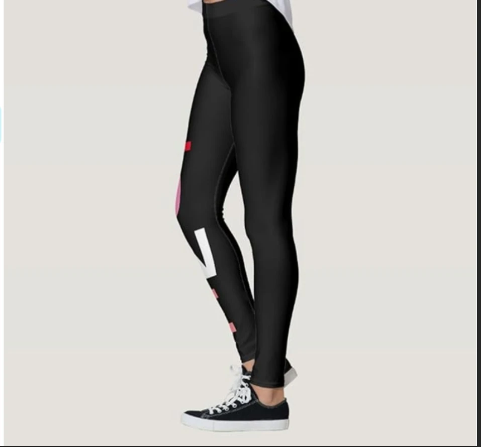 Love letter-printed slim-fit elastic leggings for women with elastic waist