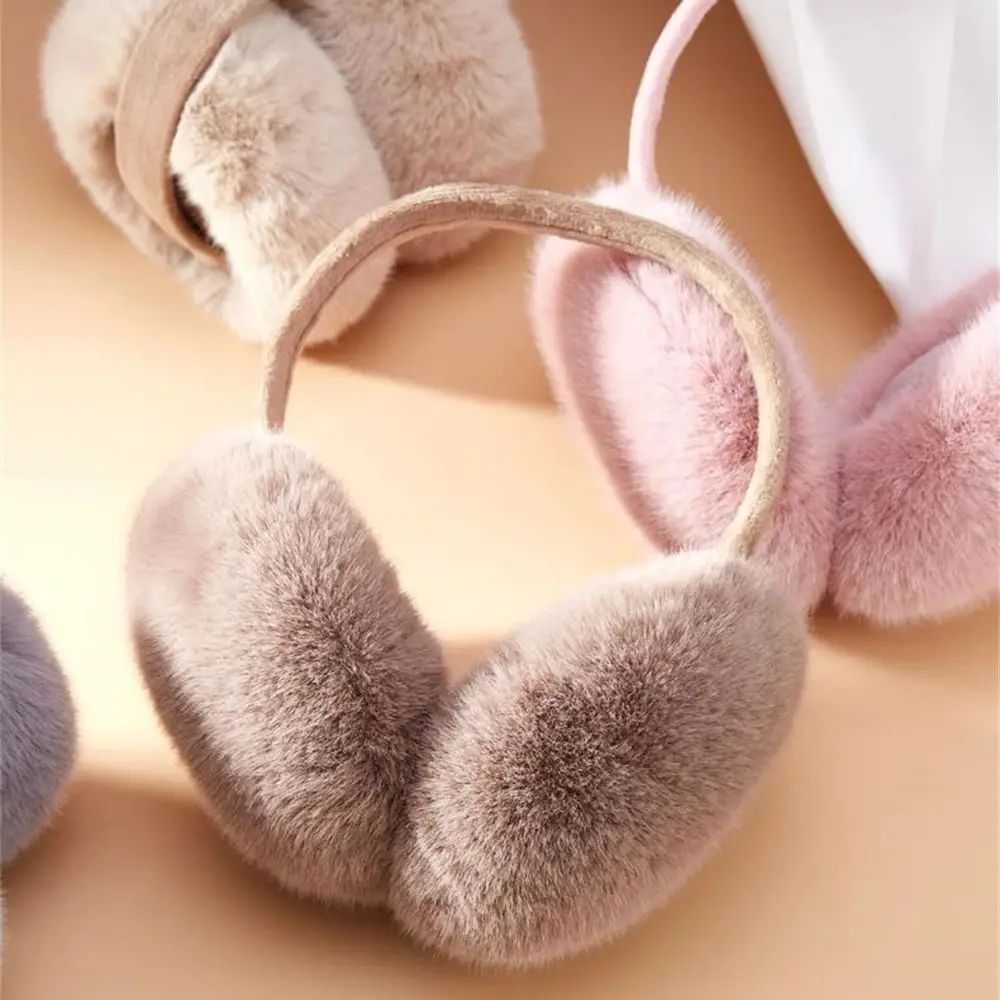 Foldable Headphone Plush Ear Cover Winter Thickened Warm Earmuffs Women's Fluffy Rabbit Fur Muffs Fashion Ear Protection Earlap