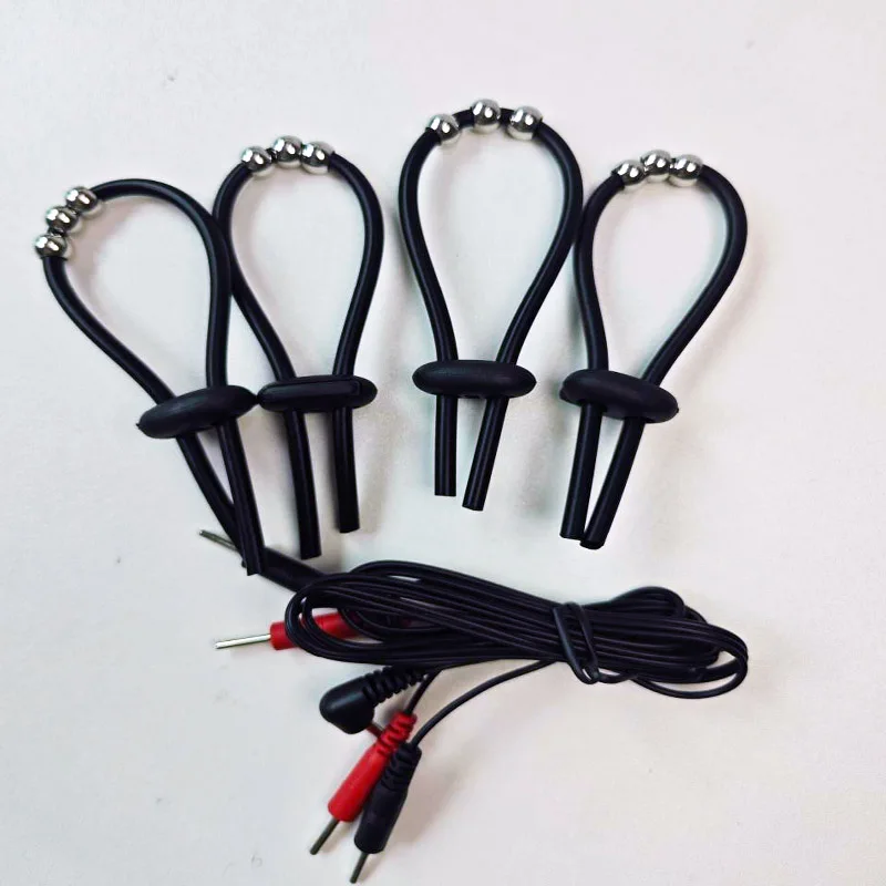 Electric Shock Silicone Loops Cock Ring,Adjustable Penis Ring,Electro Stimulate Penis Extender Men Enlarger Masturbator,BDSM Toy