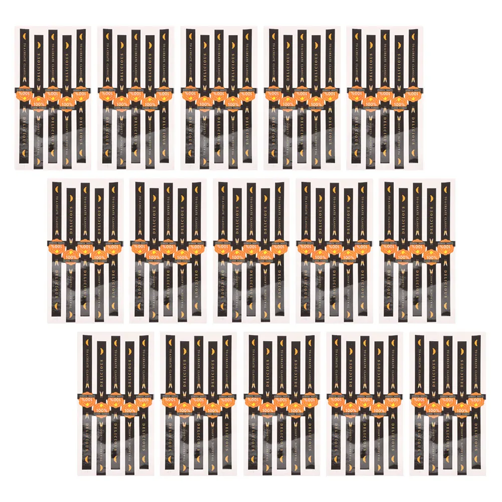 100 Pcs Stickers Pastry Seal The Circle Treat Candy Bag Labels Black Self Adhesive Baby