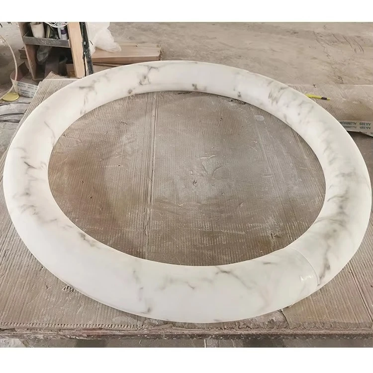 White Alabaster Round Alabaster Ring Light