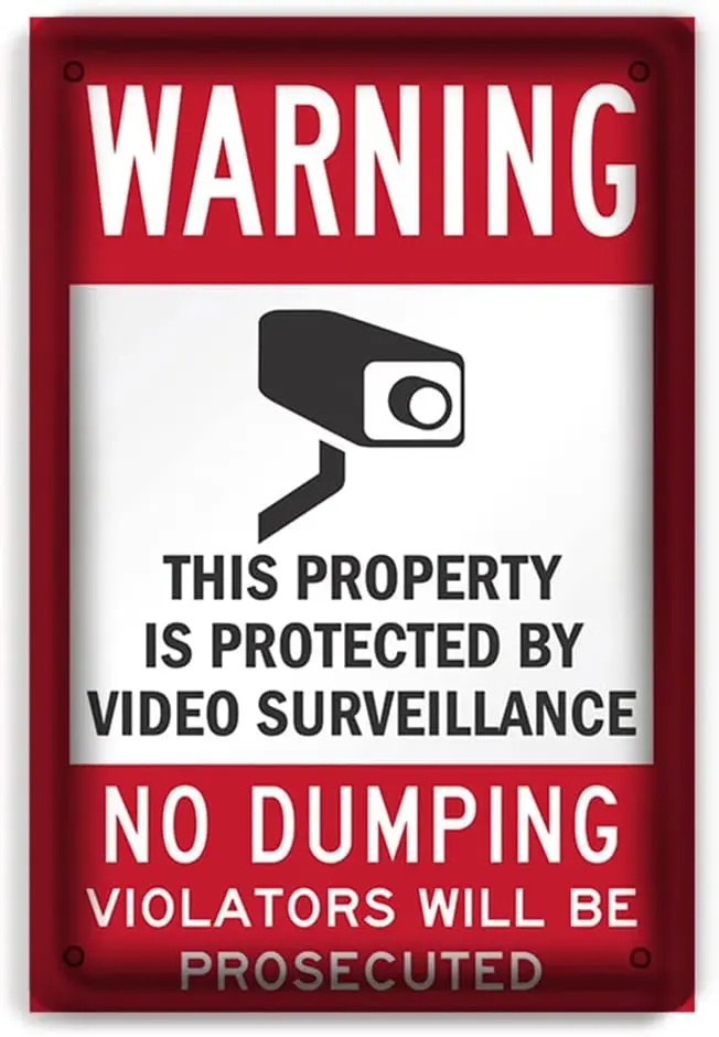 No Trespassing Sign Metal Signs Retro Decor, Warning No Trespassing This Property is Protected by Video Surveillance for