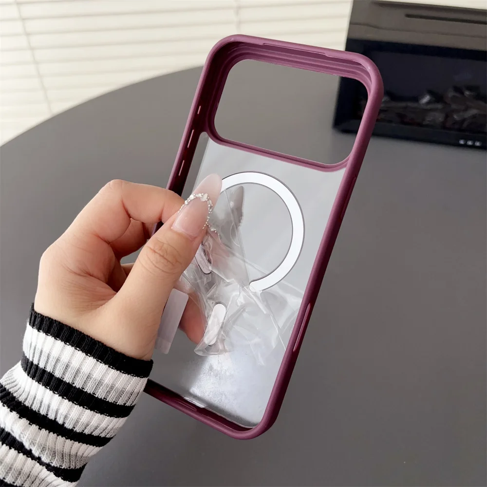 Funda Magnética de Lujo al por Mayor para Magsafe para iPhone 18 Pro Max 17 16 15 14 13 12 11, Funda Protectora Transparente con Carga Inalámbrica