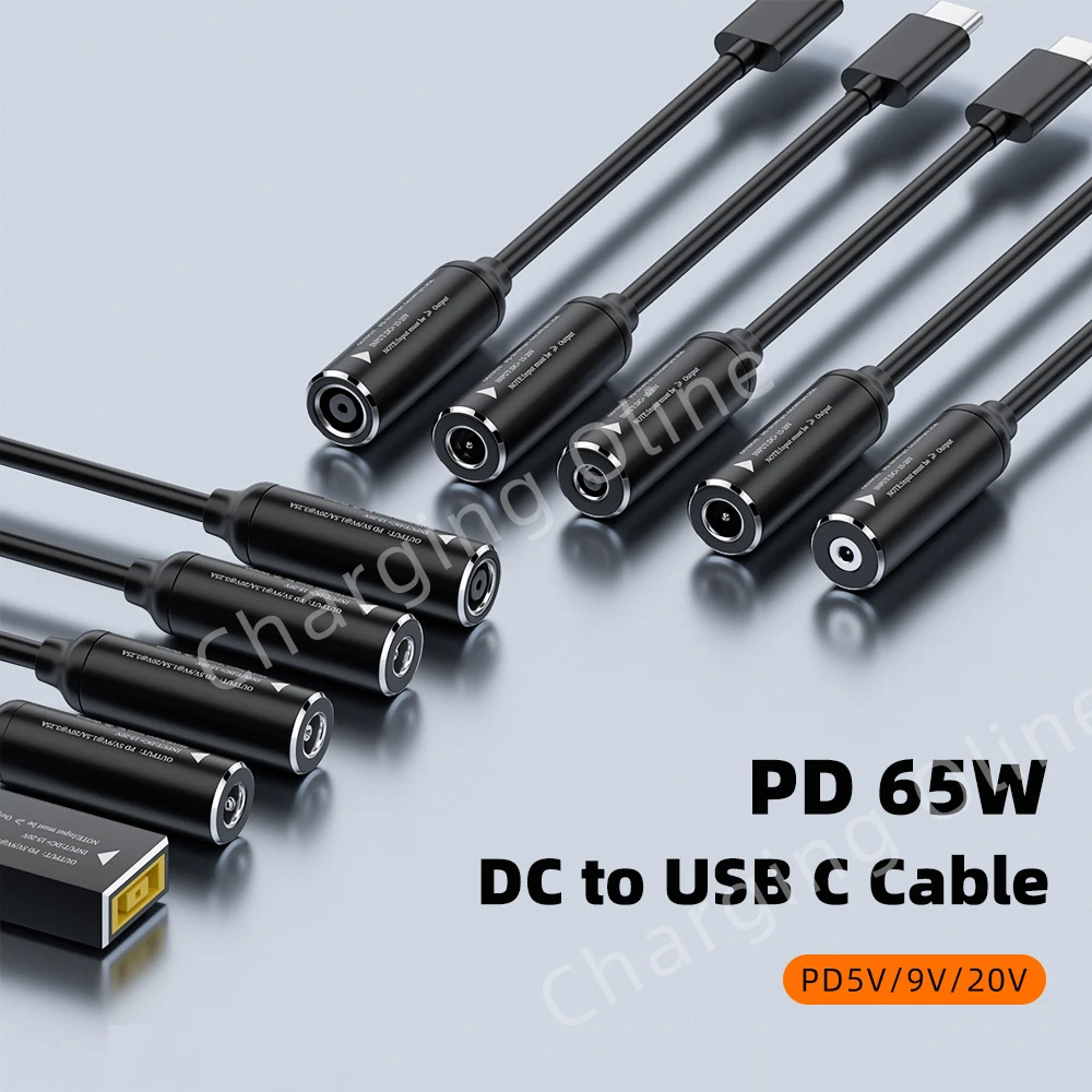 Dc power jack 5.5x2. 5 7.4x5. 0 7.9x5. 5 4.5x3. 0 6.0x3.7mm para usb c pd rápido portátil cabo de carregamento 65w tipo c adaptador conversor