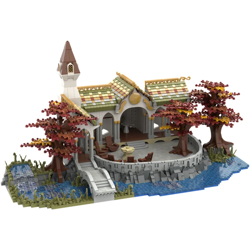 3997 Stück MOC The Lordes of the Ringsss Council of Elrond Klassische Szene Elf Architektur DIY Bausteine Modell Geschenk