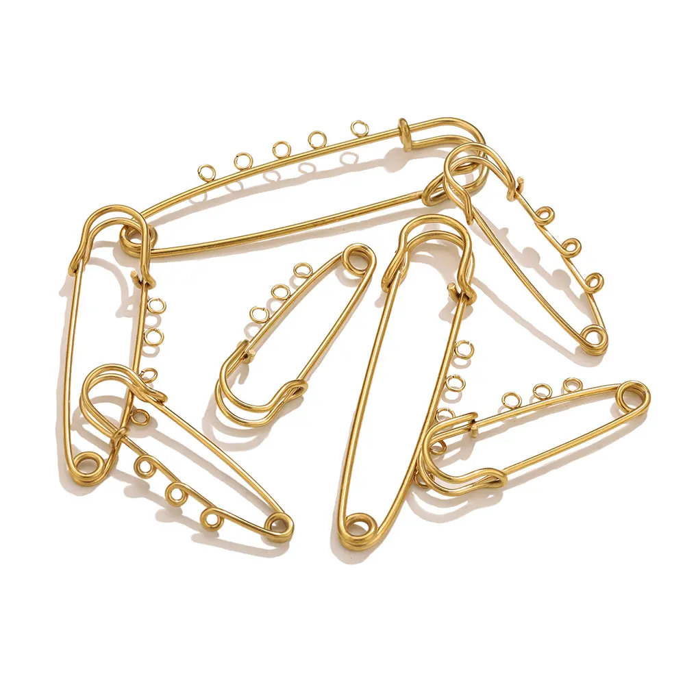 5 Pcs 50/60/75mm Stainless Steel Safety Pins Brooches Base for DIY Gifts Jewelry Accessories Making Connectors Findings Supplies