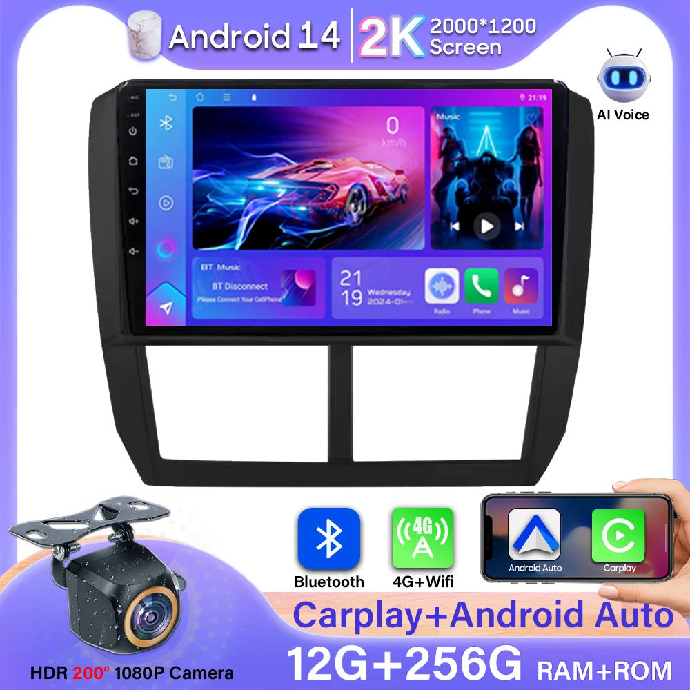 

For Subaru Forester 3 SH 2007-2013 For Impreza GH GE Android GPS Navigation Multimedia Car Radio Stereo No 2din CarPlay Video BT