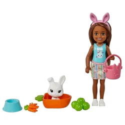 Original Mini Barbie Chelsea and Pet Set with Accessories In Box  Bunny Kitten Puppy Toys for Girsl Christmas Gifts HGT08