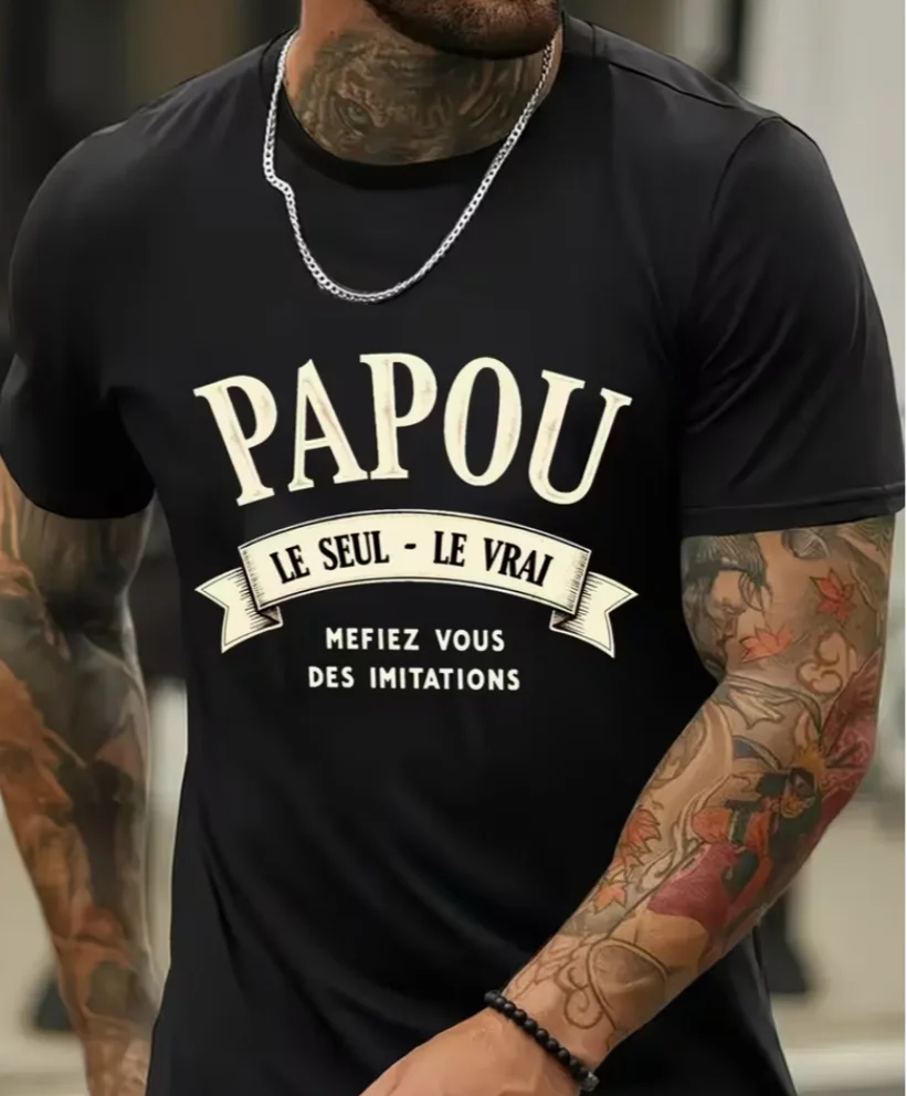 Men'S T-Shirt Summer Sports T-Shirt for Men with Prints, Regular Fit, Slightly Stretchy Fabric T-Shirt, Casual Style, Summer Tee