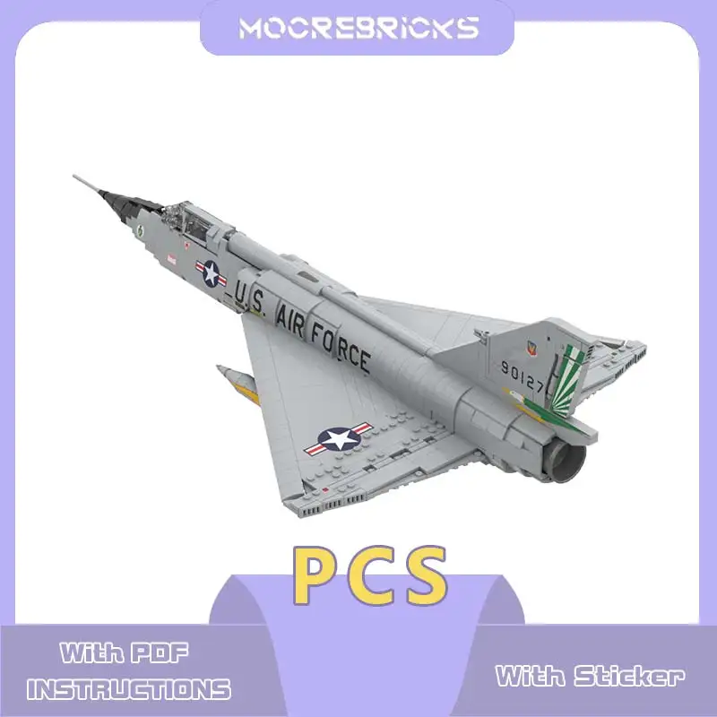 Hot Selling F-106A Delta Dart Airplane Model Building Blocks Guard Force Fighter Bricks Aviation Plane Toys Kids Xmas Gift