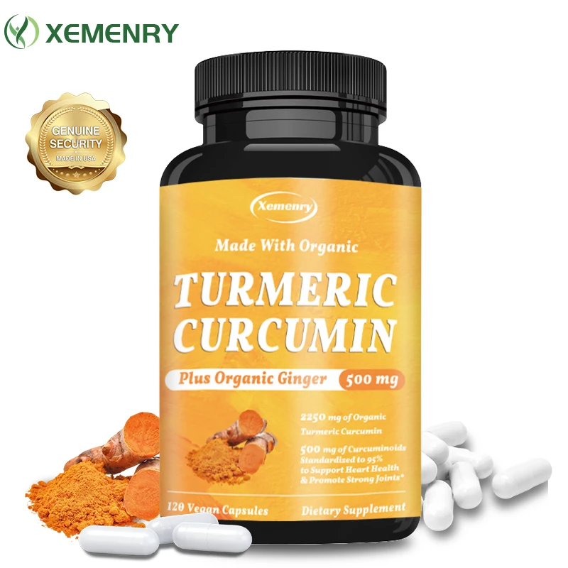 

Turmeric Curcumin Capsules - Supports Joint Health, Antioxidants, Promotes Brain Cognition and Digestive Health
