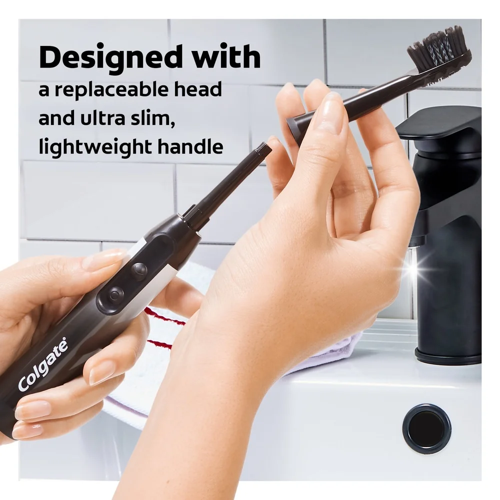 فرشاة أسنان تعمل ببطارية فحم 360 درجة مع شعيرات خيط تنظيف ناعمة ومنظف اللسان وملمع مطاطي نفس منعش وفم