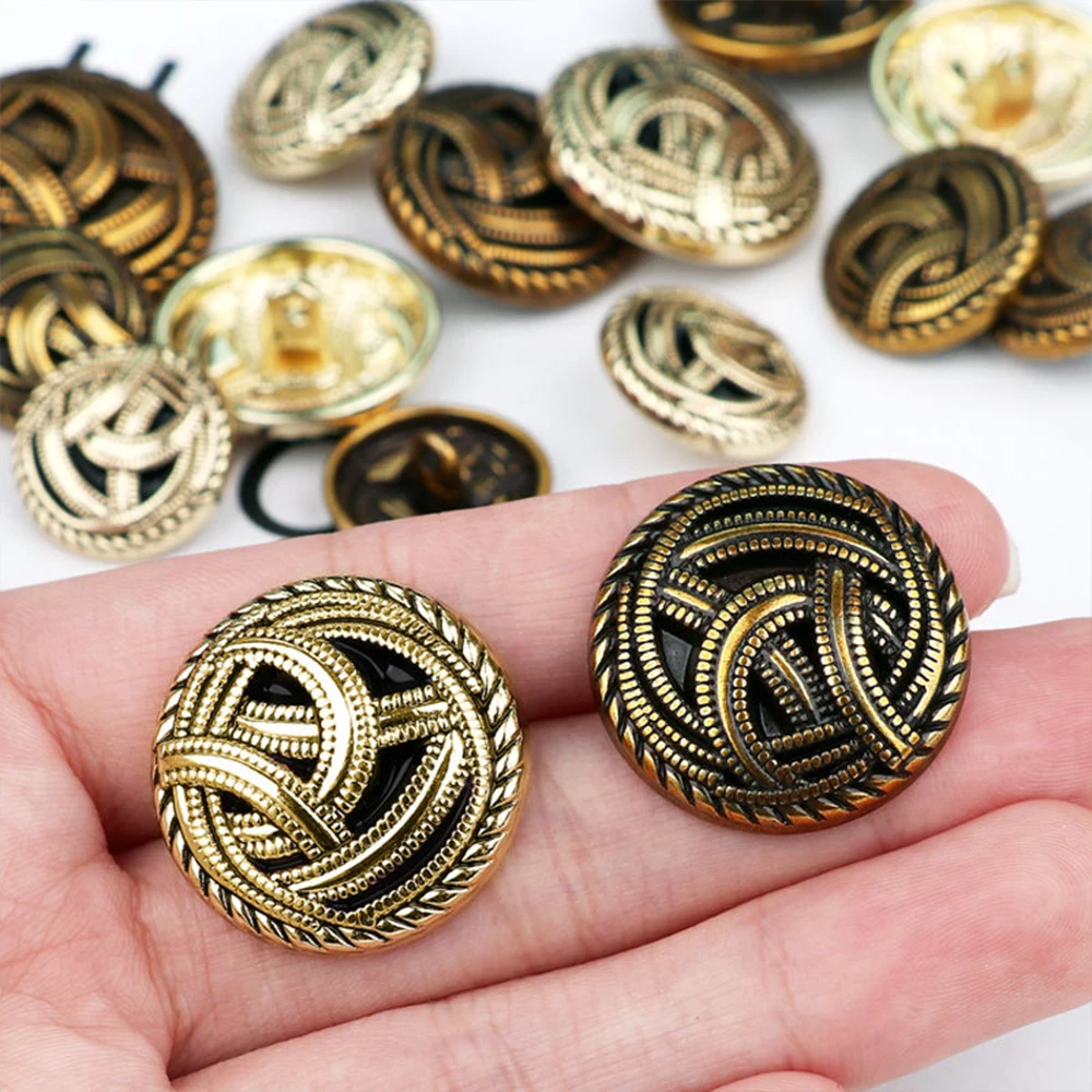 10PCS Zipper Design Metal Buttons for Coat Sweater Jacket