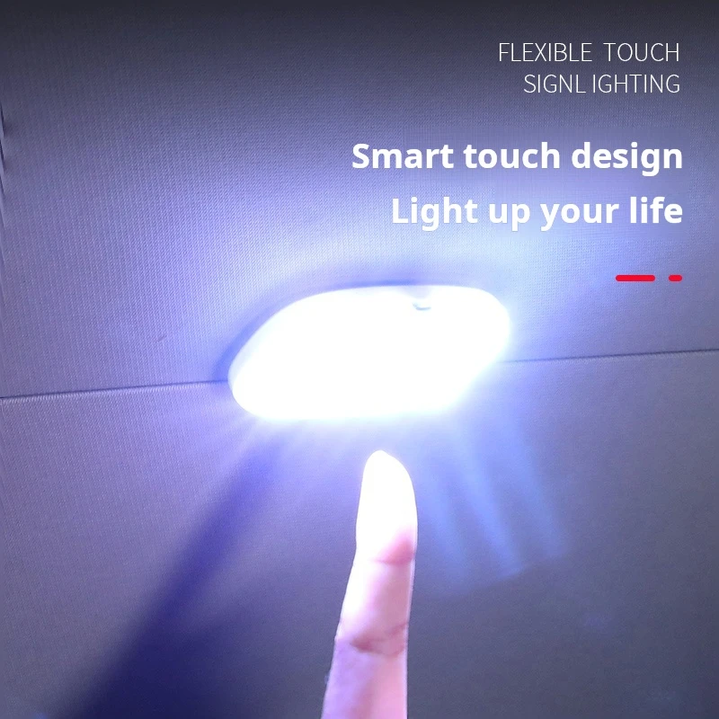 USB Wireless Magnet Car Interior Light Ceiling Dome Light Reading Mini 8LED Touch Roof Magnet Lamp USB Night Light Trunk Recharg