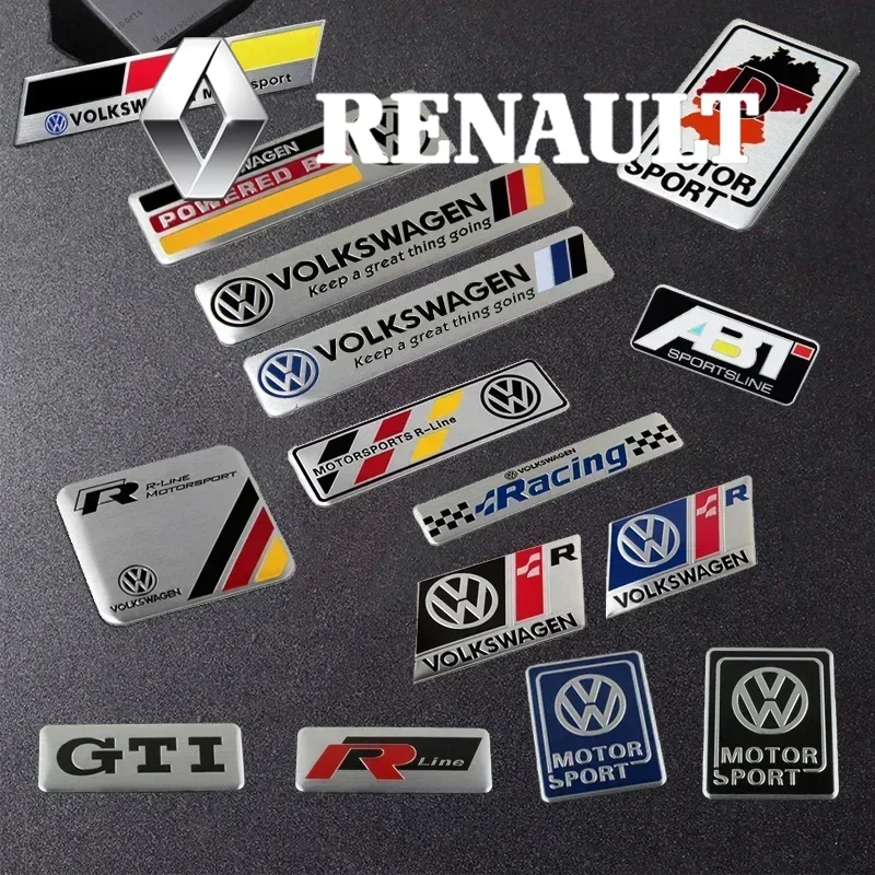 

1Pcs 3D Metal Stickers Car Body Trunk Decal For VW Golf GTI Tiguan Jetta Transporter Passat T5 Polo Touran Scirocco Arteon T-ROC