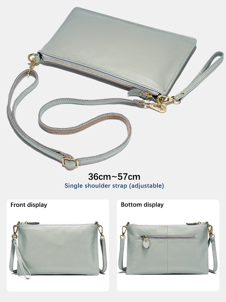 Zency Women Shoulder Bag Genuine Soft Leather Handbag Large Capacity Female Crossbody Bag Clutch Coin Card Purse