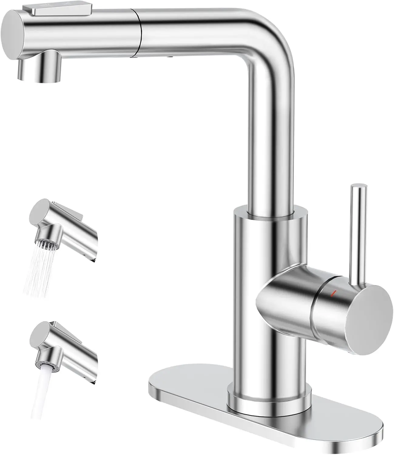 

Kitchen Faucets with Sprayer - Pull Out Bathroom Faucet - Single Hole/Handle Bar Sink Faucets for Mini Pre Sink RV Outdoor