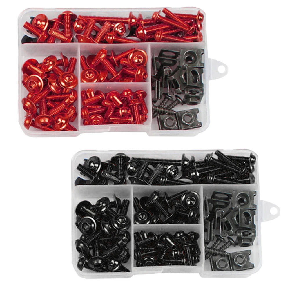 

177 PCS Fairing Bolts Kit Screws For Aprilia Motorcycles Black/Red Motorcycle Fairing Bolt Kit Motorcycle Modified Parts