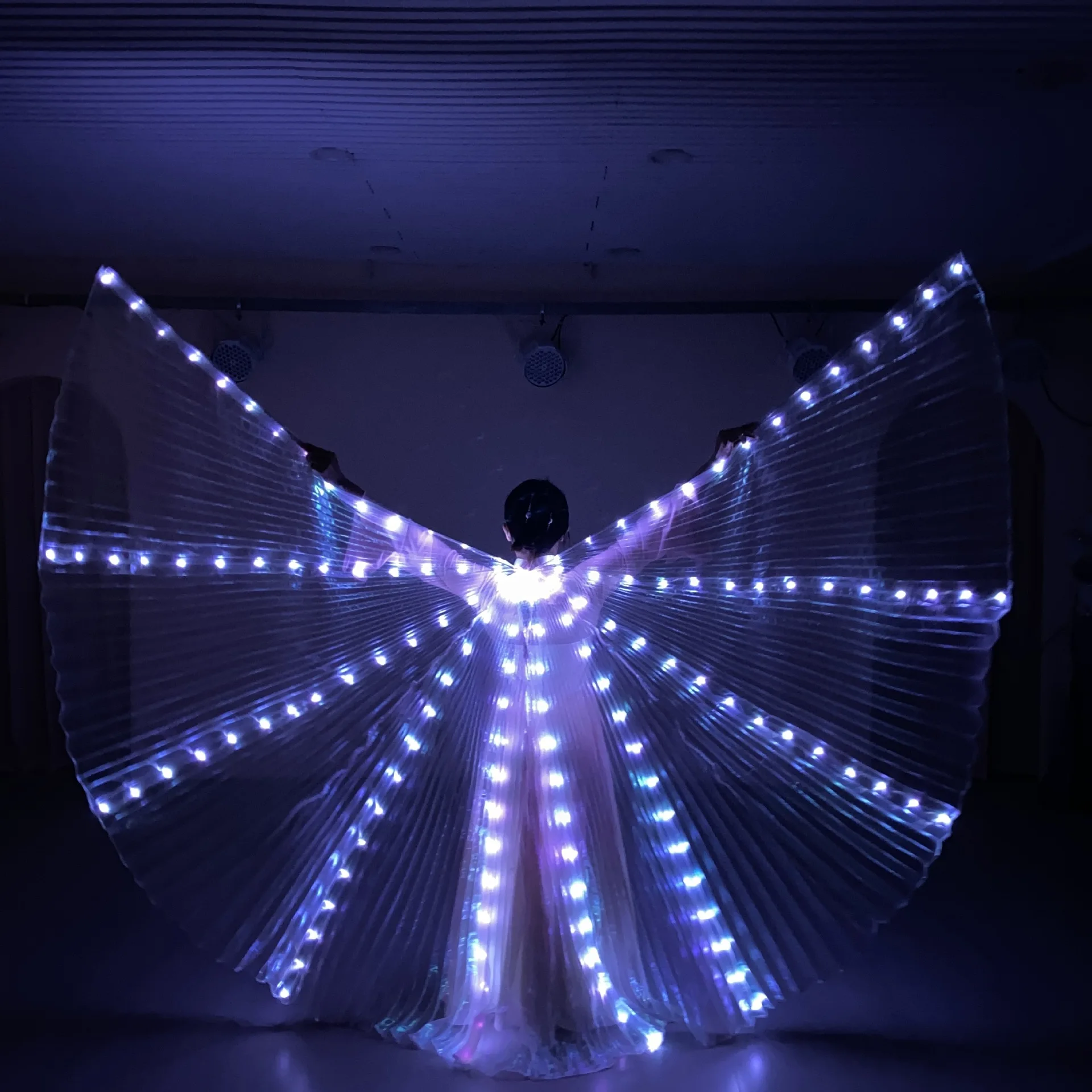 LED Wings with Remote Control, Colorful Luminous Cloak, Belly Dance Isis Wings,  App Control Color Change Glow Dancing Costumes